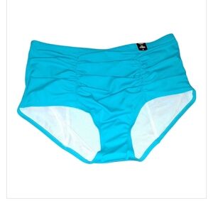 Torrid Plus Colorful Turquoise High-Waisted Ruched Bikini Swim Bottoms 2X 18/20